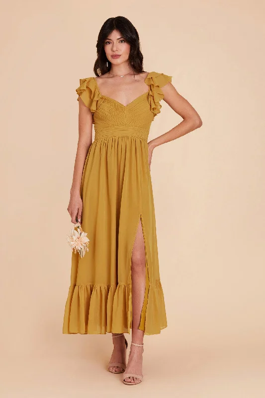 Michelle Chiffon Dress - Marigold