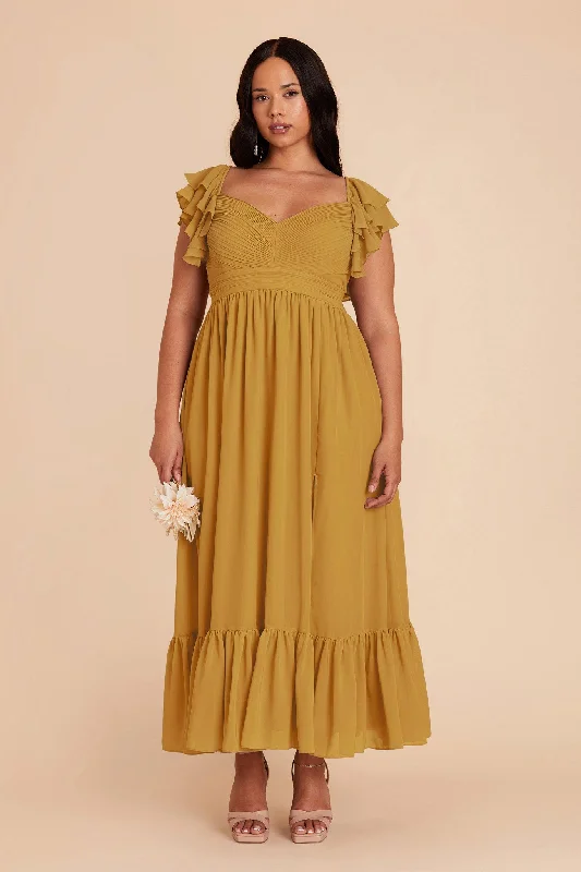 Michelle Chiffon Dress - Marigold