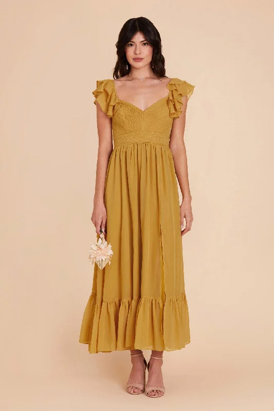 Michelle Chiffon Dress - Marigold