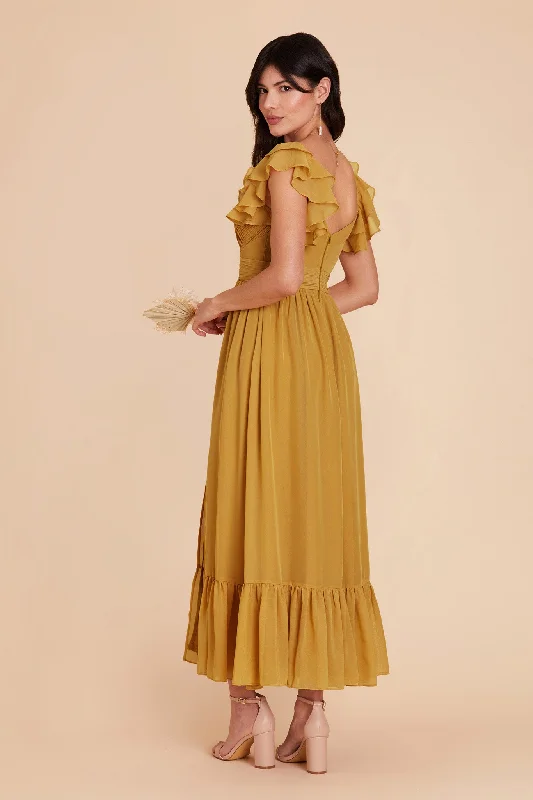 Michelle Chiffon Dress - Marigold