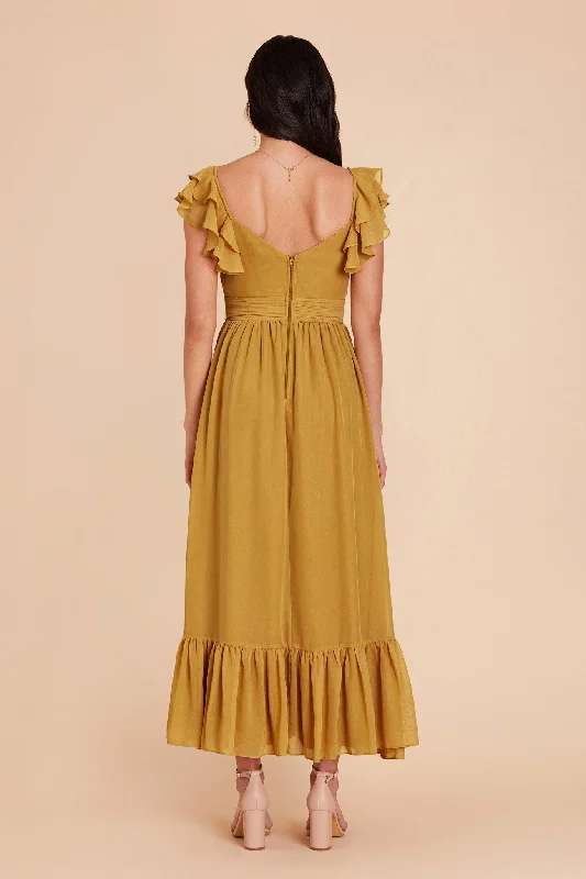 Michelle Chiffon Dress - Marigold