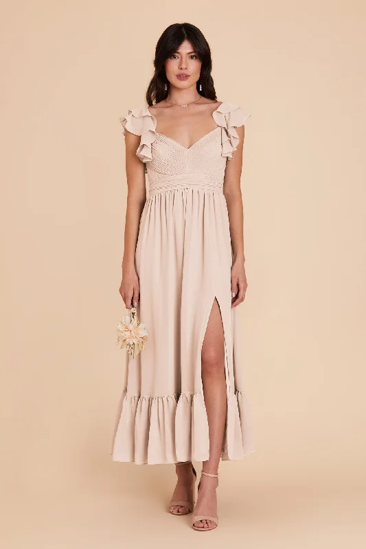 Michelle Chiffon Dress - Pale Blush