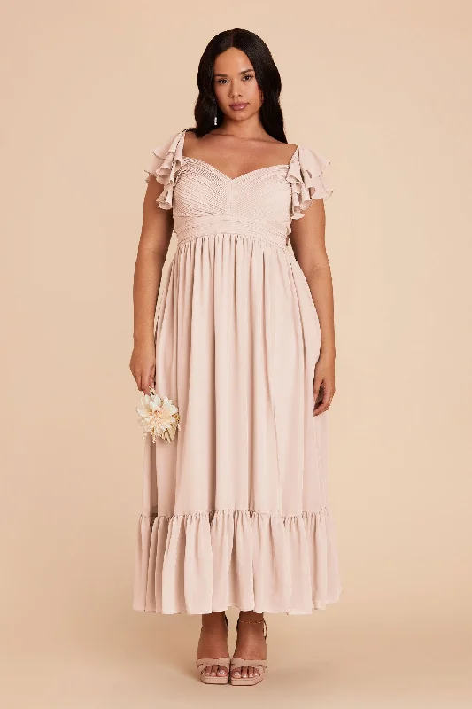 Michelle Chiffon Dress - Pale Blush