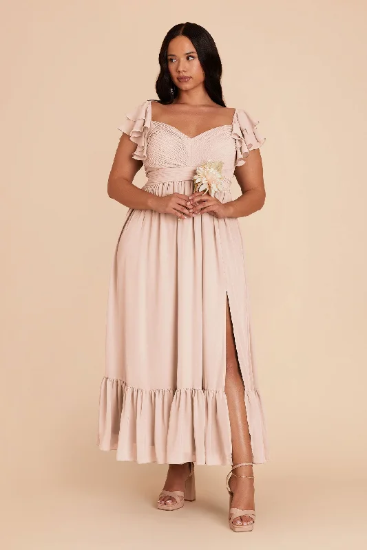 Michelle Chiffon Dress - Pale Blush