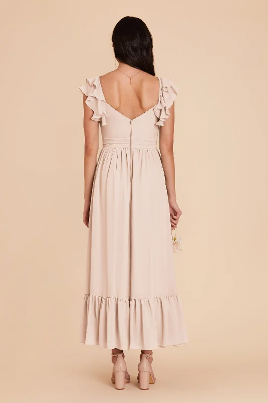 Michelle Chiffon Dress - Pale Blush