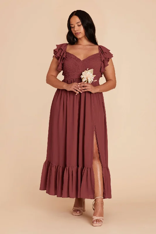 Michelle Chiffon Dress - Rosewood