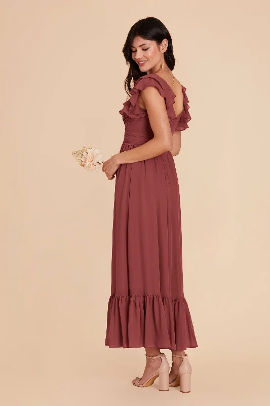 Michelle Chiffon Dress - Rosewood