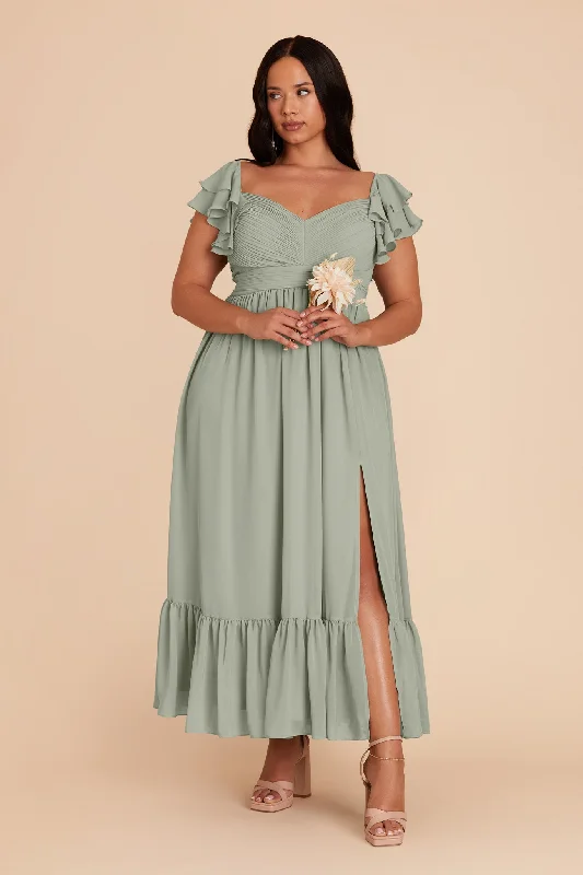 Michelle Chiffon Dress - Sage