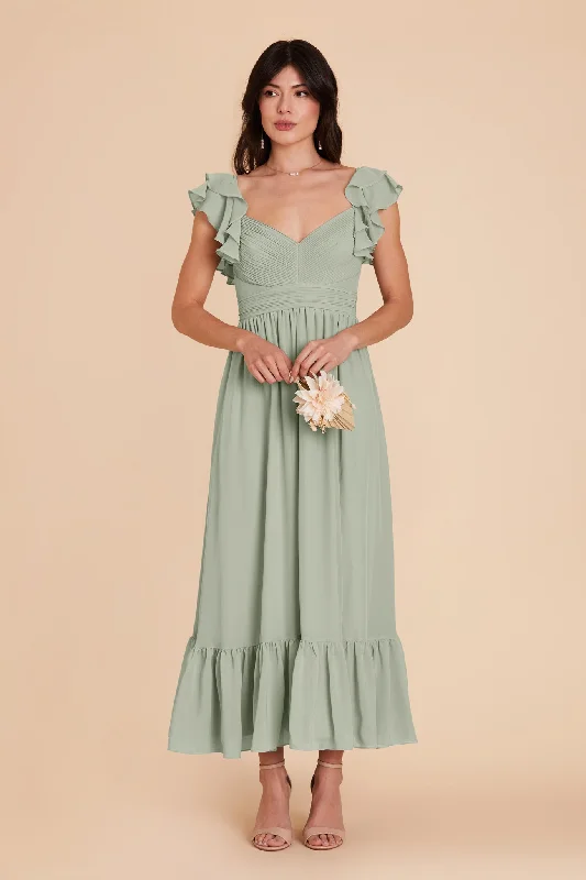 Michelle Chiffon Dress - Sage