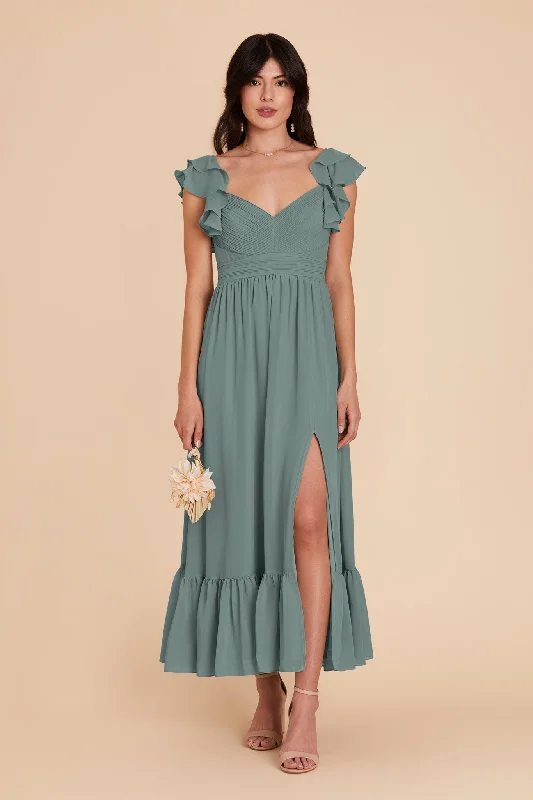 Michelle Chiffon Dress - Sea Glass