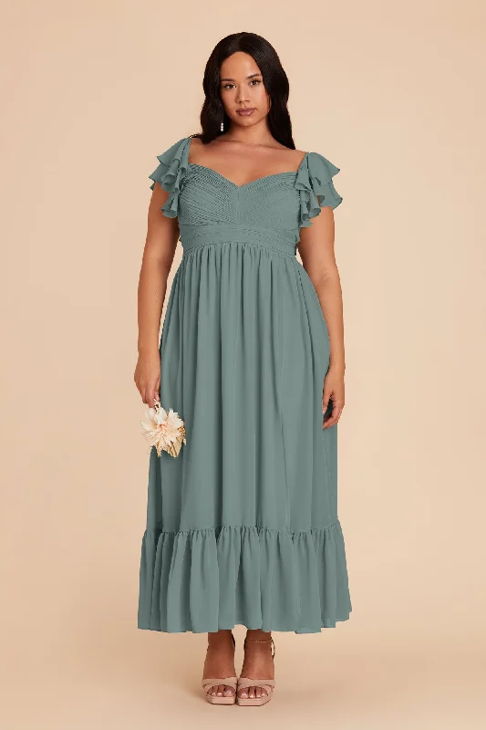 Michelle Chiffon Dress - Sea Glass