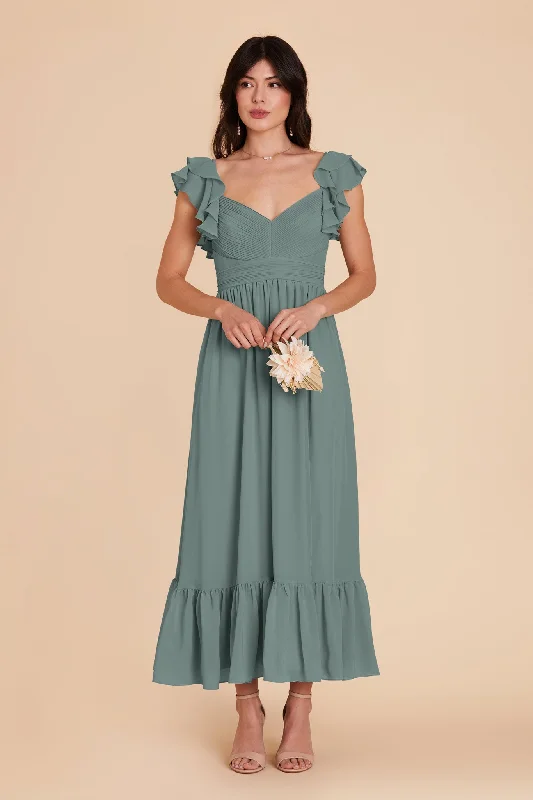 Michelle Chiffon Dress - Sea Glass