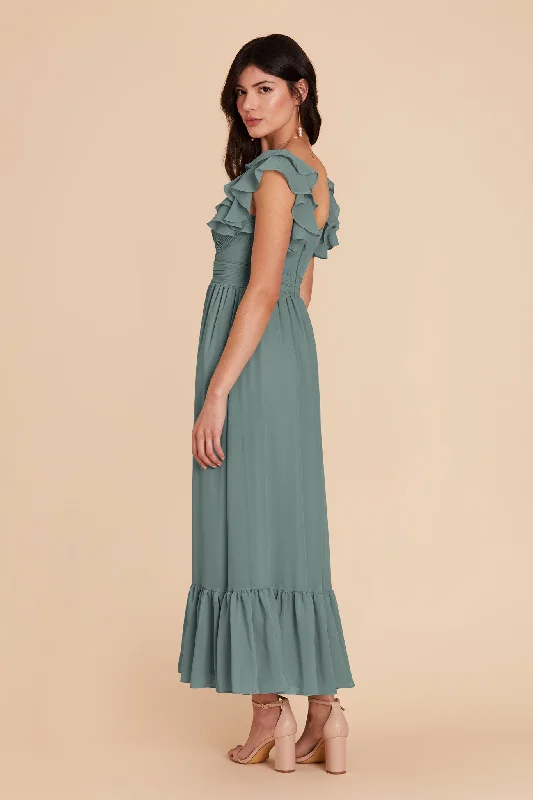 Michelle Chiffon Dress - Sea Glass