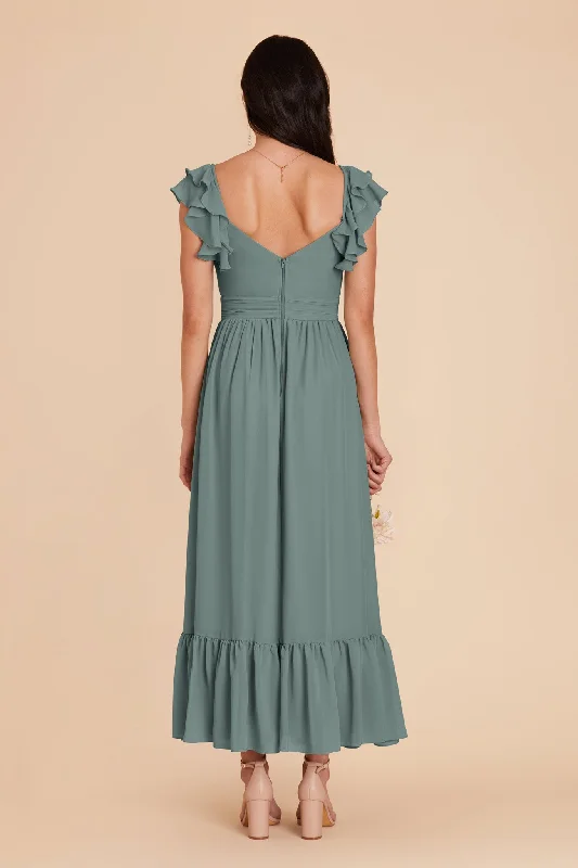 Michelle Chiffon Dress - Sea Glass