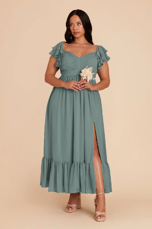 Michelle Chiffon Dress - Sea Glass