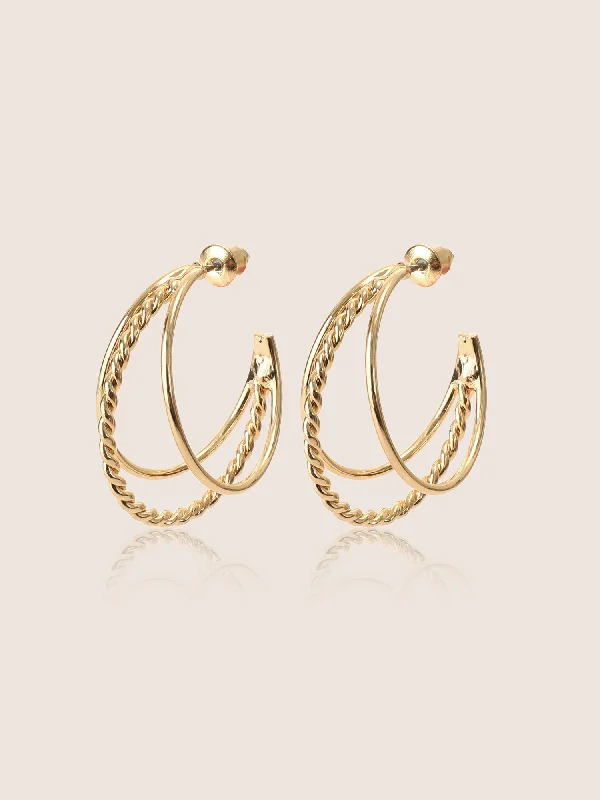 Tiered Twist Hoop Earrings