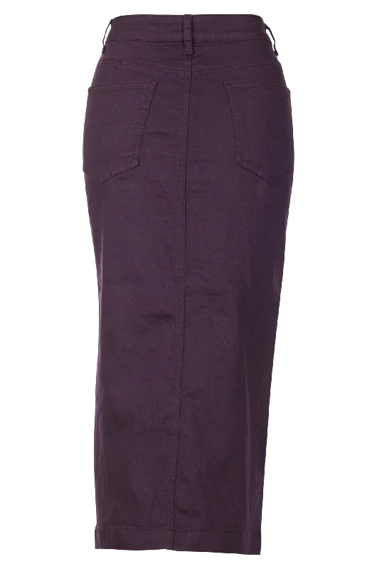 A-line Coloured Denim Skirt | DEEP PLUM | 6904ZZ