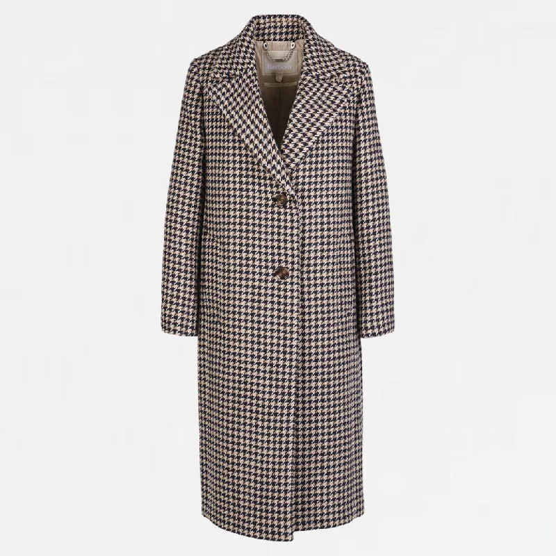 Angelina Wool Jacket (Light Fawn Houndstooth)