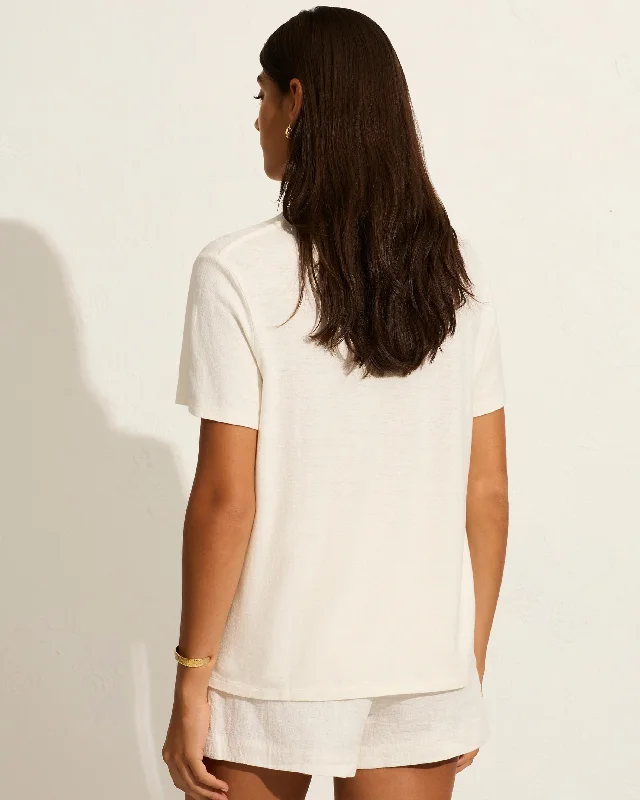 AUGUSTE THE LABEL Womens Palm Classic Tee - Off White