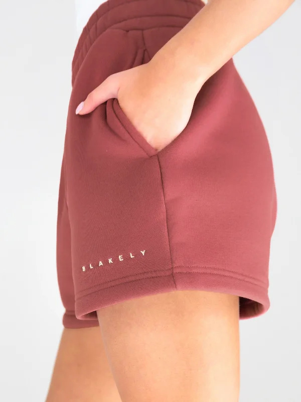 Isabel Jogger Shorts - Berry