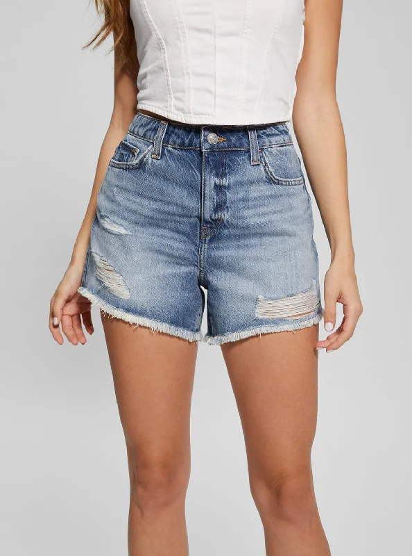 Blue Relaxed Midi Short