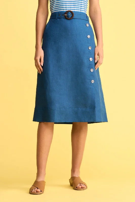 Belted Linen Skirt