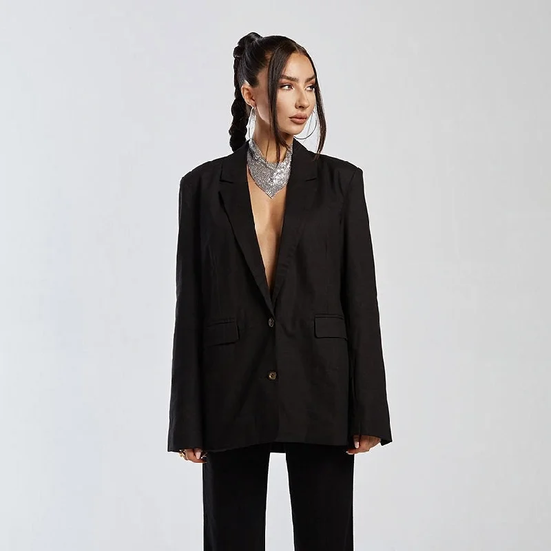 IZI ANGUS X RUNAWAY Womens  Miguel Blazer - Black