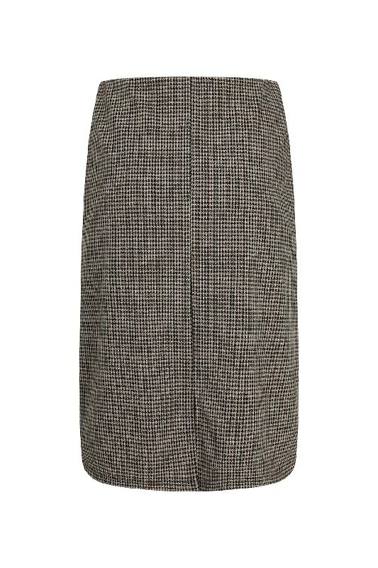 Jacquard Ponti pull on Skirt | Charcoal Herringbone | 7811ZR