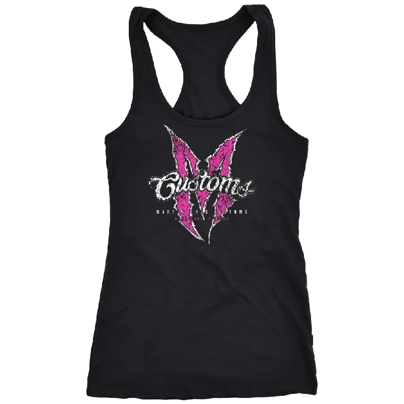 LADIES PINK AND BLACK TANK