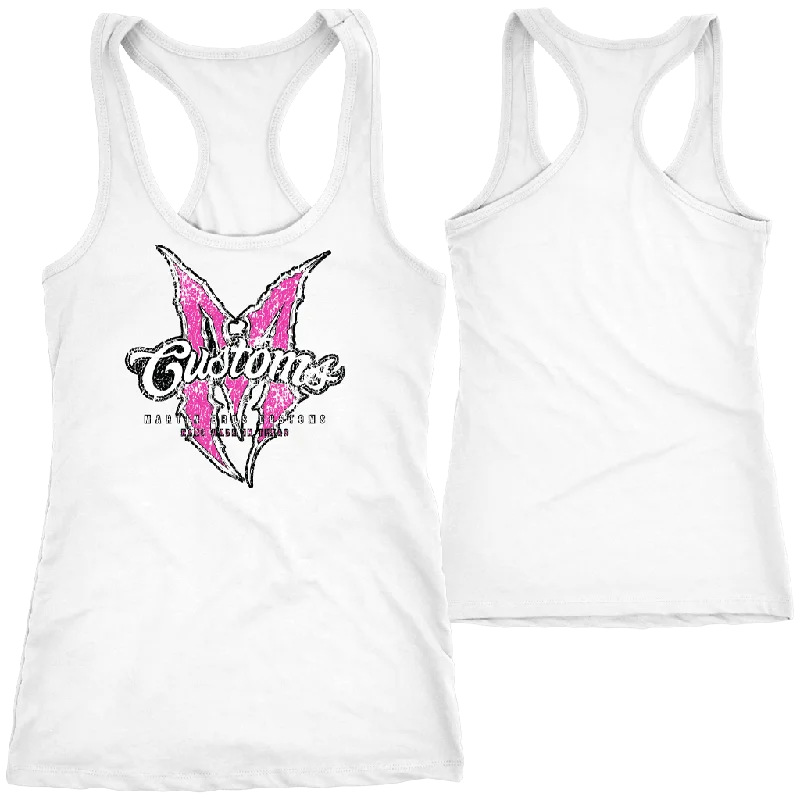 LADIES PINK AND WHITE TANK