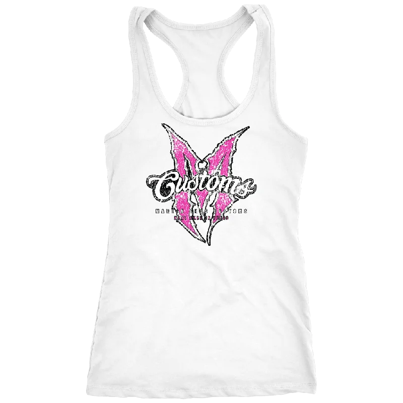 LADIES PINK AND WHITE TANK