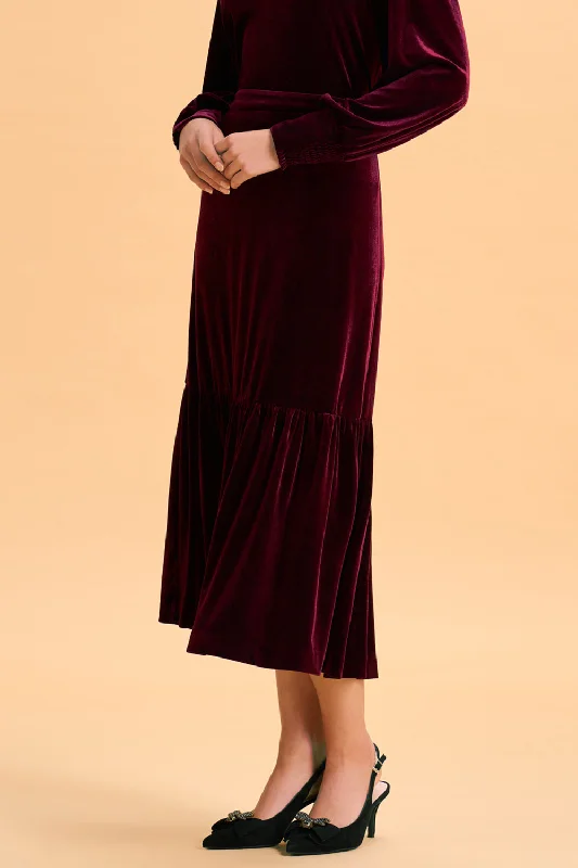 Velvet Midi Skirt