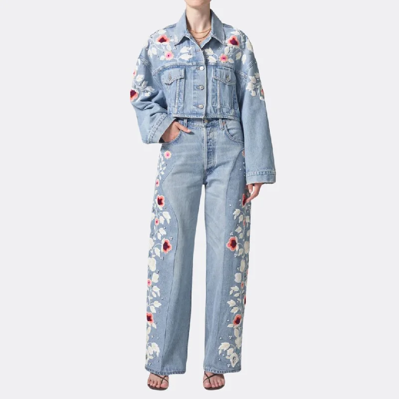 Lena Embroidered Cropped Jacket (Tulip)