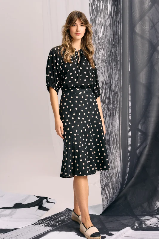 Linen Skirt - Polka Dot