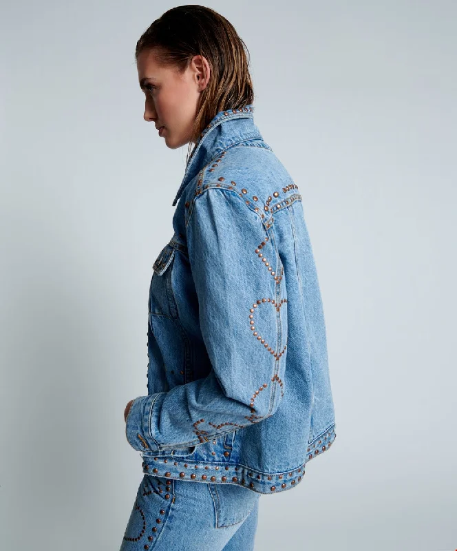 ONETEASPOON Womens Lucky Bet Denim Trucker - Ocean