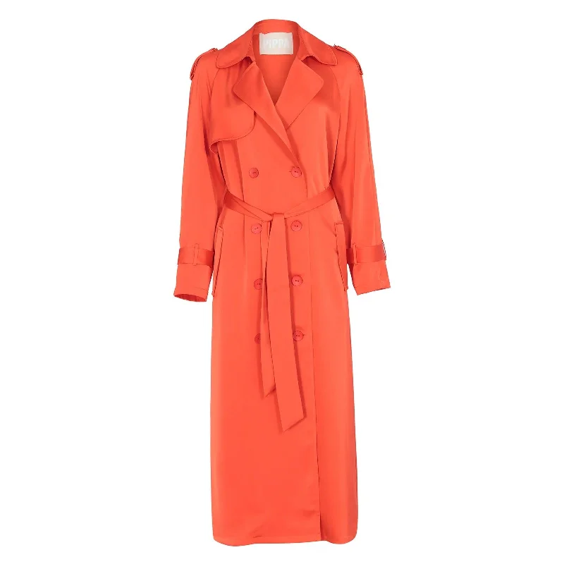 PIPPA THE LABEL Womens Cheyenne Trench Coat Flame