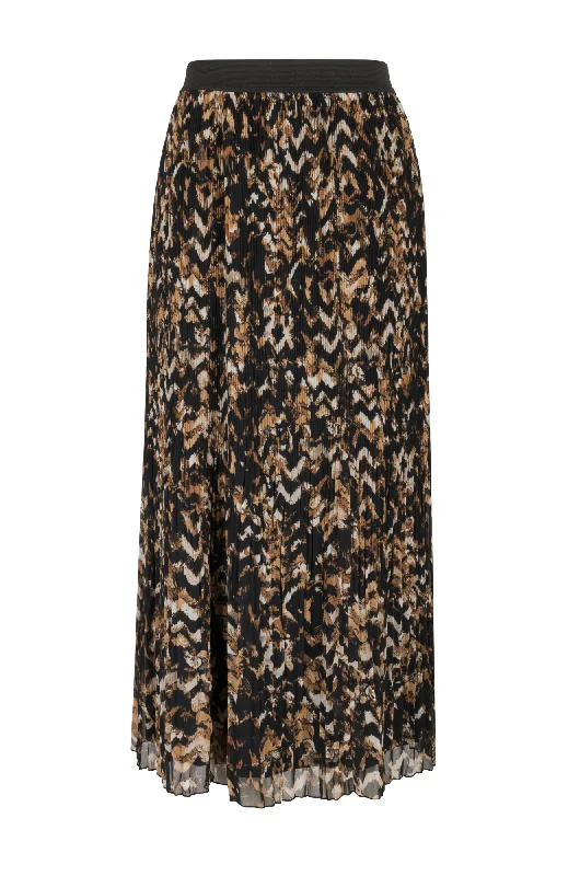 Print & pleated Chiffon Maxi Skirt | ABST ANIMAL | 0102ZR