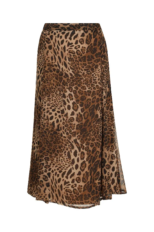 Printed Chiffon Skirt | CARAMEL ANIMAL | 7124ZR