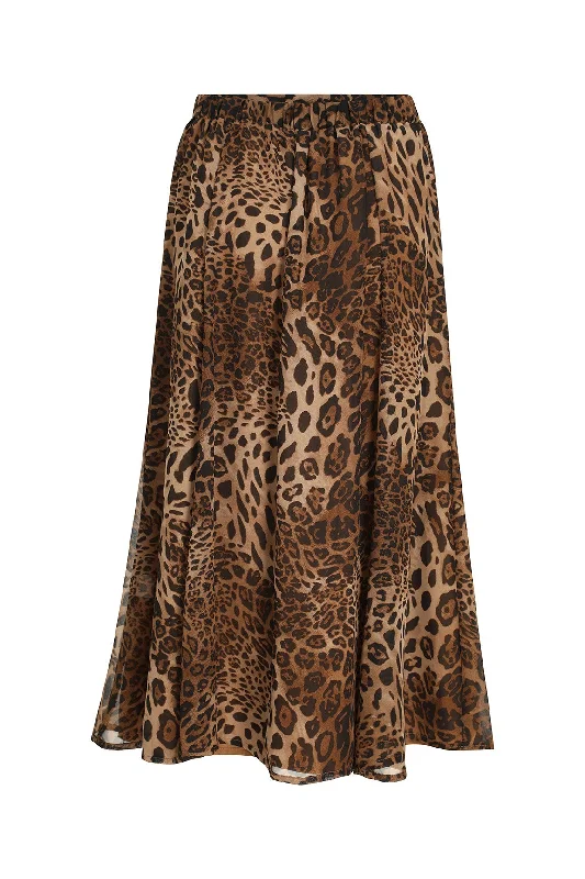 Printed Chiffon Skirt | CARAMEL ANIMAL | 7124ZR