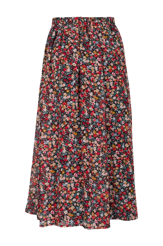 Printed Chiffon Skirt | MULTI MINI FLORAL | 7124ZR