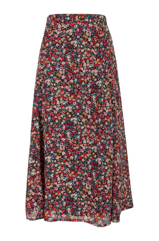 Printed Chiffon Skirt | MULTI MINI FLORAL | 7124ZR