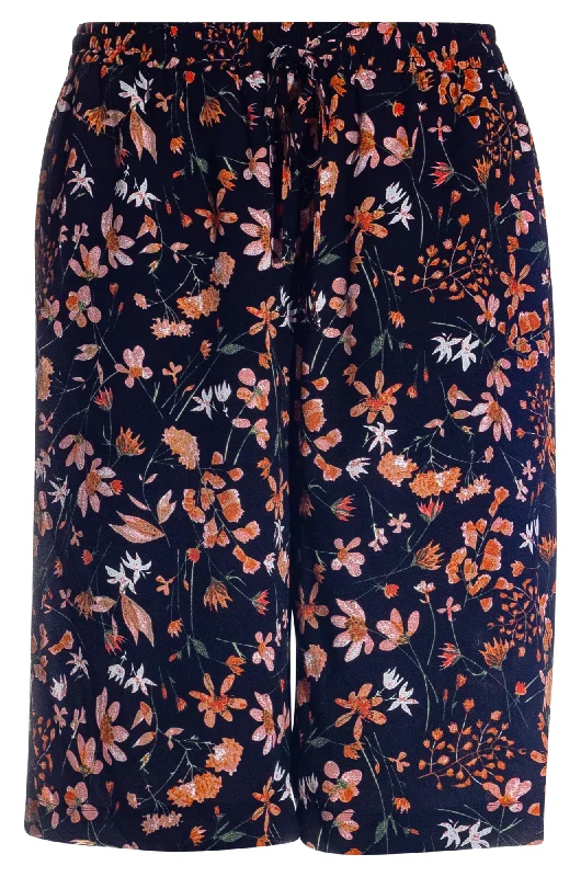 Printed Viscose Shorts | Orange Black Vine | 3368AR