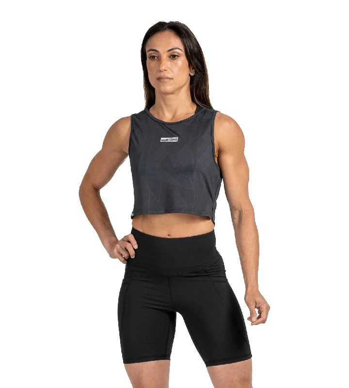 Sabre Crop Tank - Charcoal