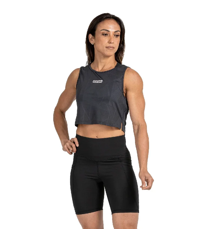 Sabre Crop Tank - Charcoal