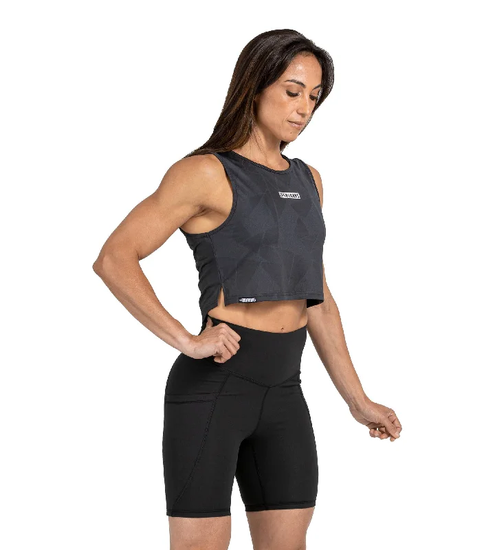 Sabre Crop Tank - Charcoal