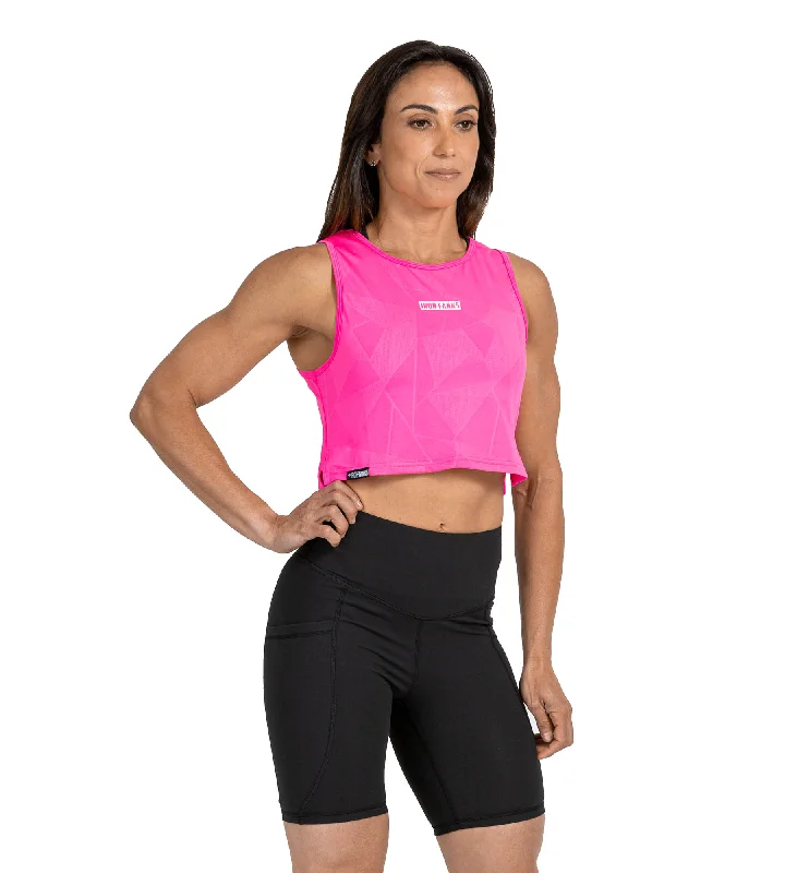 Sabre Crop Tank - Hot Pink