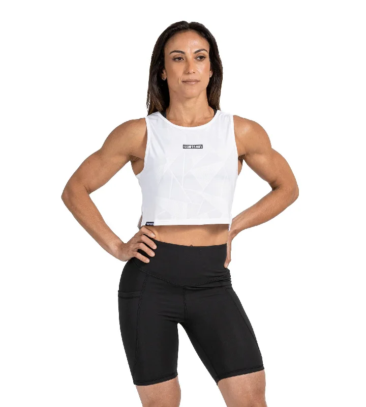 Sabre Crop Tank - Ice White