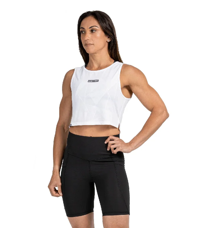 Sabre Crop Tank - Ice White