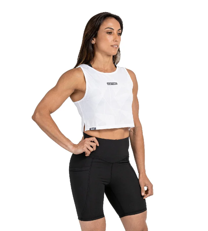 Sabre Crop Tank - Ice White