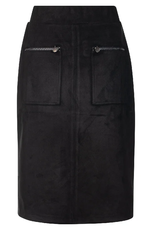 Suede Look Skirt | Black | 4053ZZ